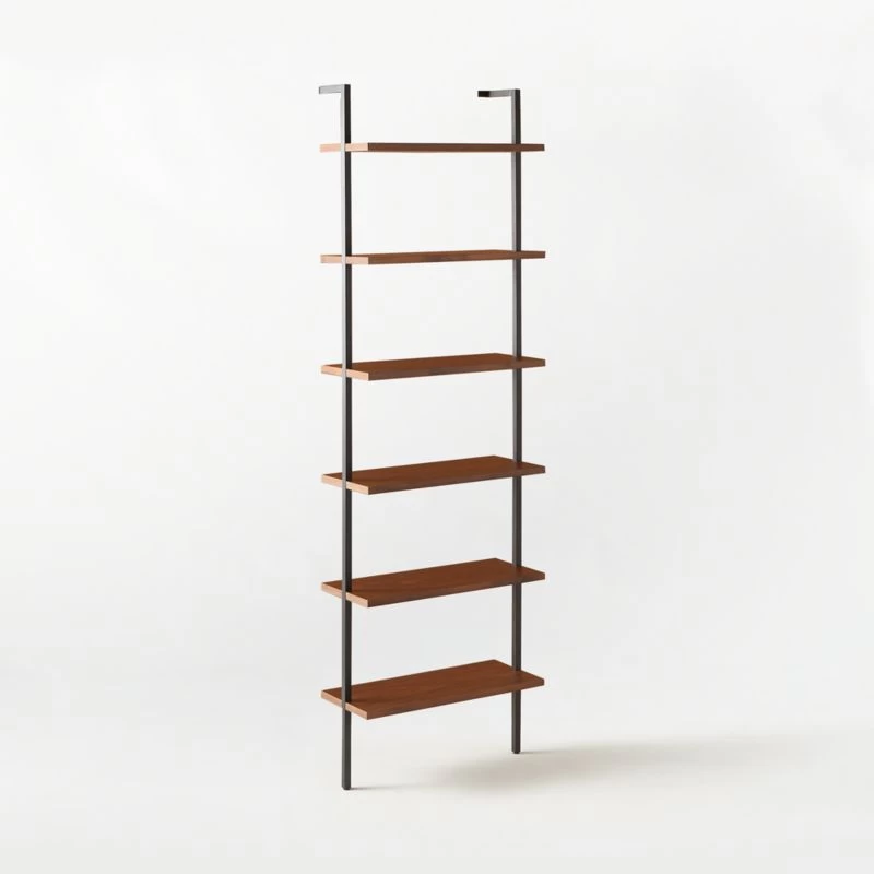 Helix Walnut Wood Wall Mount Bookshelf 96'' 10 Helix Walnut Wood Wall Mount Bookshelf 96'' - Image 8