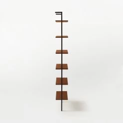 Helix Walnut Wood Wall Mount Bookshelf 96'' 20 Helix Walnut Wood Wall Mount Bookshelf 96'' -Chic Living Shop Helix96inWalnutBookcaseSDSSS21