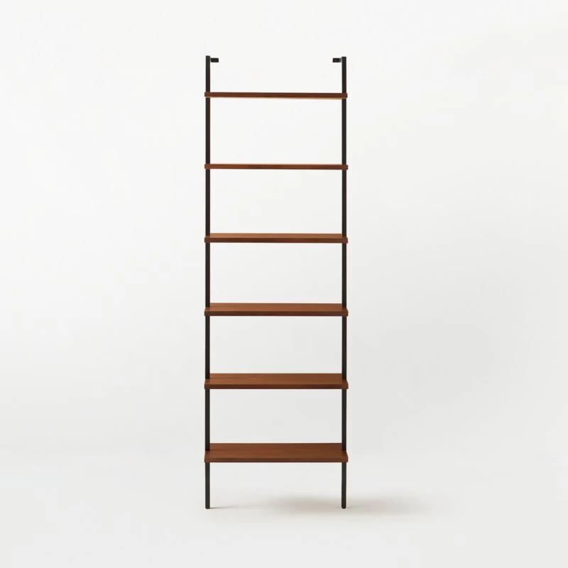 Helix Walnut Wood Wall Mount Bookshelf 96'' 9 Helix Walnut Wood Wall Mount Bookshelf 96'' - Image 7