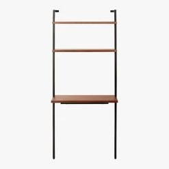 Helix Walnut Wood Wall Mount Desk With Shelves 70'' -Chic Living Shop HelixShortDeskWalnutSOS20