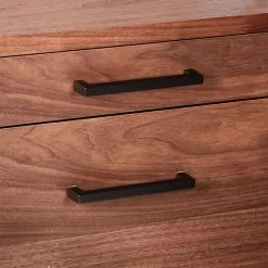 Helix 70" Walnut Bookcase With 2 Drawers -Chic Living Shop HelixShortShlf2DrwWalnutAVS20