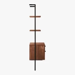 Helix 70" Walnut Bookcase With 2 Drawers -Chic Living Shop HelixShortShlf2DrwWalnutSDS20