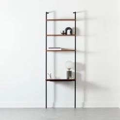 Helix Walnut Wood Wall Mount Desk With Shelves 96'' -Chic Living Shop HelixTallDeskWalnutROS20 1x1