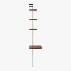 Helix Walnut Wood Wall Mount Desk With Shelves 96'' -Chic Living Shop HelixTallDeskWalnutSDS20