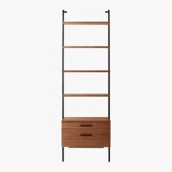 Helix 96" Walnut Bookcase With 2 Drawers -Chic Living Shop HelixTallShlf2DrwWalnutSOS20