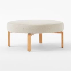 Humboldt Wool Upholstered Ottoman 10 Humboldt Wool Upholstered Ottoman -Chic Living Shop HumboldtOatFleckOttoman3QSSS22