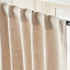 Heavyweight Natural Linen Window Curtain Panel 48''x84'' -Chic Living Shop HvywtNatLnn96CurtainPnlAV2SHS23