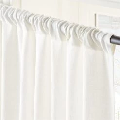 Heavyweight White Linen Window Curtain Panel 48''x84'' 9 Heavyweight White Linen Window Curtain Panel 48''x84'' -Chic Living Shop HvywtWhtLnn96CurtainPnlAVSHS23