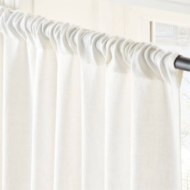 Heavyweight White Linen Window Curtain Panel 48''x84'' 5 Heavyweight White Linen Window Curtain Panel 48''x84'' - Image 3