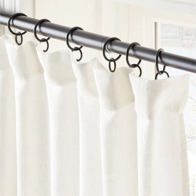 Heavyweight White Linen Window Curtain Panel 48''x84'' 4 Heavyweight White Linen Window Curtain Panel 48''x84'' - Image 2