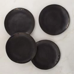 Hyacinth Black Dinner Plate With Reactive Glaze -Chic Living Shop HyacinthBkRctvRmdDnnrPltAV2SHF23
