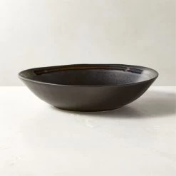 Hyacinth Black Pasta Bowl With Reactive Glaze
