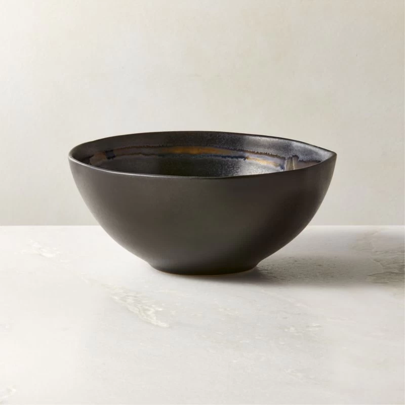 Hyacinth Black Soup Bowl With Reactive Glaze 3 Hyacinth Black Soup Bowl With Reactive Glaze