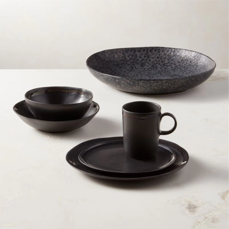 Hyacinth Black Soup Bowl With Reactive Glaze 6 Hyacinth Black Soup Bowl With Reactive Glaze - Image 4