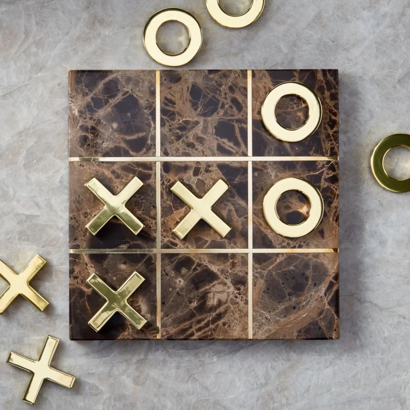 Indah Brown Marble Tic-Tac-Toe 3 Indah Brown Marble Tic-Tac-Toe