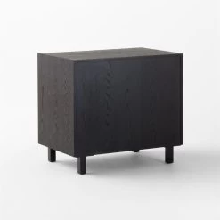 Inline Black Oak Wood 4-Drawer File Cabinet With Blackened Steel Handles -Chic Living Shop InlineBlkFilingCabinet3QBSSF23