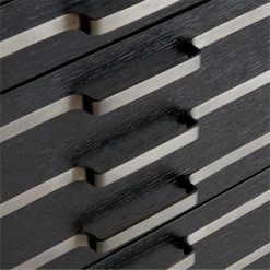 Inline Black Oak Wood 4-Drawer File Cabinet With Blackened Steel Handles -Chic Living Shop InlineBlkFilingCabinetAVSSF23