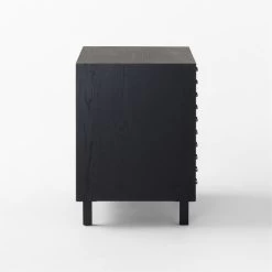 Inline Black Oak Wood 4-Drawer File Cabinet With Blackened Steel Handles -Chic Living Shop InlineBlkFilingCabinetSDSSF23