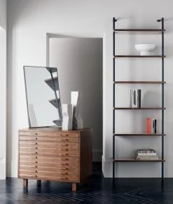 Helix Walnut Wood Wall Mount Bookshelf 96'' 14 Helix Walnut Wood Wall Mount Bookshelf 96'' -Chic Living Shop InlineBrassFilingCabinetJN20 1