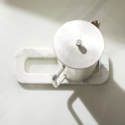 Link White Marble Trivet -Chic Living Shop JFLinkMarbleTrivetROS20