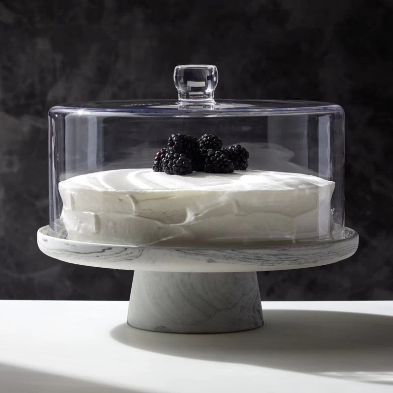 Swirl Cake Stand With Glass Lid 4 Swirl Cake Stand With Glass Lid - Image 2