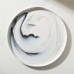 Swirl Black And White Dinner Plate