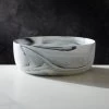 Swirl Black And White Serving Bowl