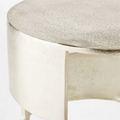 Jalousie Round Silver Cast Aluminum Side Table -Chic Living Shop JalousieAlmnRndSideTblAVSSF23
