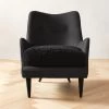 Jed Black Shearling Chair With Black Legs