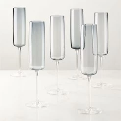 Juliet Midnight Blue Champagne Flute Set Of 6