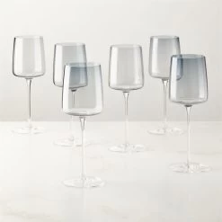 Juliet Midnight Blue White Wine Glass Set Of 6