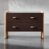 Crillo 2-Drawer Brown Nightstand With Mirror Top 1 Crillo 2-Drawer Brown Nightstand With Mirror Top -Chic Living Shop KDCrilloNatNightstandSHF21