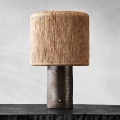 Ramble Tall Dark Brown Ceramic Table Lamp With Jute Shade