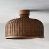 Sago Rounded Rattan Flush Mount Light -Chic Living Shop KDSagoRattanFlushMountSHF21