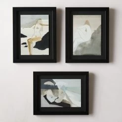 'Nude' Framed Giclee Art Print Set Of 3