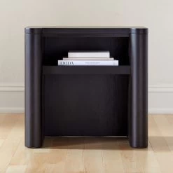 Port Blackened Wood Nightstand