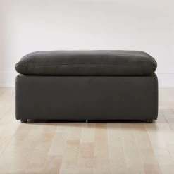 Turn Raven Black Sateen Ottoman