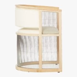 Kaishi White Fabric Chair With Whitewashed Ash Frame -Chic Living Shop KaishiChairLindySnowSDS17