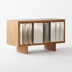 Kibo Steel And Oak Wood Media Console 42.5'' -Chic Living Shop KiboCredenza3QSSF21