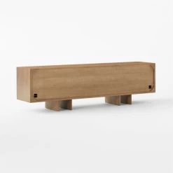 Kibo Steel And Oak Wood Media Console 83'' -Chic Living Shop KiboLargeMediaCredenza3QBSSF22