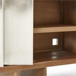 Kibo Steel And Oak Wood Media Console 83'' -Chic Living Shop KiboLargeMediaCredenzaAVSSF22