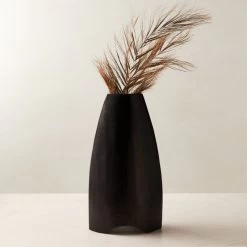 Kinsale Black Teak Wood Vase -Chic Living Shop KinsaleBlackTeakVaseROF23