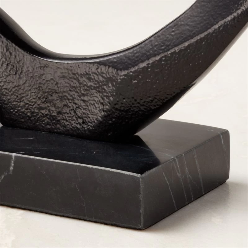 Kokum Black Marble And Metal Sculpture 4 Kokum Black Marble And Metal Sculpture - Image 2