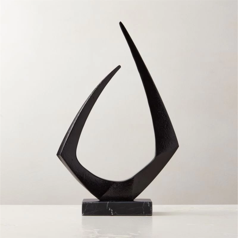Kokum Black Marble And Metal Sculpture 3 Kokum Black Marble And Metal Sculpture