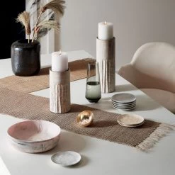 Open Weave Natural Table Runner 14"x90" -Chic Living Shop LaBreaBlackReactiveVaseOC20 1x1