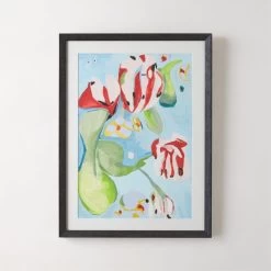 'La Courtine Floral' Framed Giclee Art Print 18"x24"