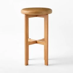 La Piedra Backless Brown Leather Bar Stool Set Of 2 -Chic Living Shop LaPiedraBklsLthrBarStlSOSSS22