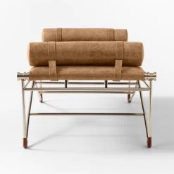 La Strizza 75" Saddle Leather Bench With Bolster Pillows -Chic Living Shop LaStrizza75inSdBnLhBnchSDSSF21