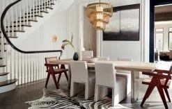 Landscape Live Edge White Washed Wood Dining Table -Chic Living Shop LandscapeDiningTableJN19