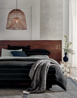 Natural Linen Curtain Panel 48"x96" -Chic Living Shop LandscapeMidtoneKingBedJN20 1